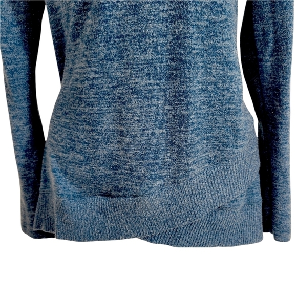 Mod-O-Doc Teal Marled Knit Crossover Layered Long Sweater - Picture 2 of 8